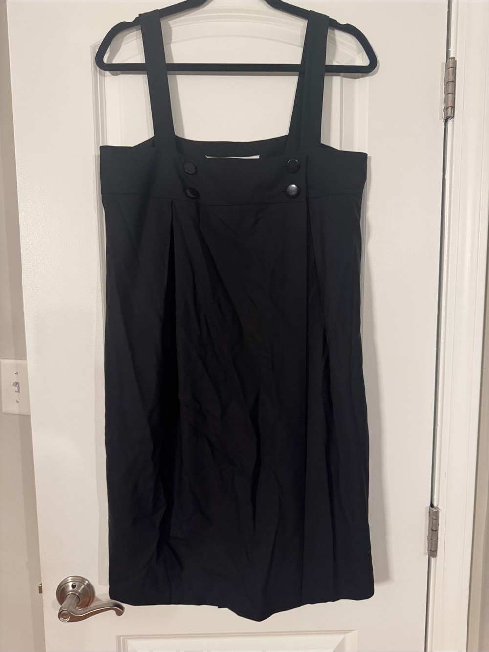 Laundry by Design Black Pinafore Dress with Button Detail Size Medium